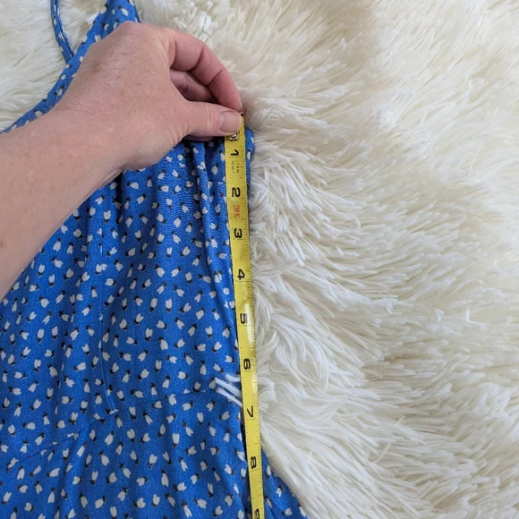 Rollas Brand Blue Tulips Button-Down Dress, XS - Picture 10 of 10